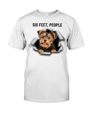 Yorkshire terrier six feet people Premium Fit Mens Tee tile