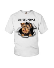 Yorkshire terrier six feet people Youth T-Shirt tile