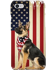 German shepherd smile flag Phone Case tile
