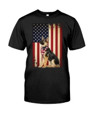 German shepherd smile flag Classic T-Shirt front
