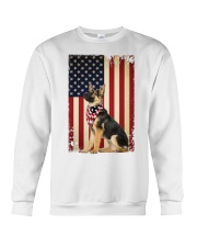 German shepherd smile flag Crewneck Sweatshirt tile