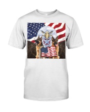 German Shepherd freedom American flag Premium Fit Mens Tee tile
