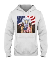 German Shepherd freedom American flag Hooded Sweatshirt tile
