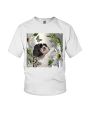 fn 5 shih tzu daisy and butterfly Youth T-Shirt tile