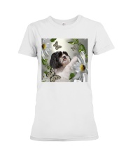 fn 5 shih tzu daisy and butterfly Premium Fit Ladies Tee tile