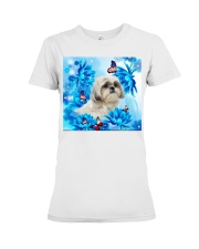 dh d Shih Tzu USA Butterflies 19620 Premium Fit Ladies Tee tile