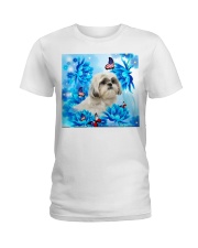 dh d Shih Tzu USA Butterflies 19620 Ladies T-Shirt tile