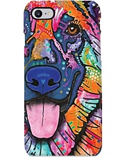 Colored face German Shepherd Phone Case tile