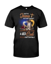 Cats coffee and God Classic T-Shirt front