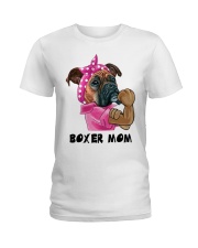 Boxer strong mom Ladies T-Shirt tile