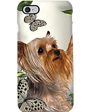 Yorkshire terrier daisy and butterfly face Phone Case tile