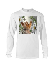 Yorkshire terrier daisy and butterfly face Long Sleeve Tee tile