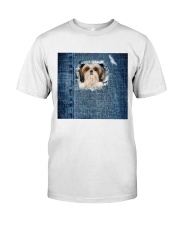 ln 5 shih tzu blue face mask Classic T-Shirt tile