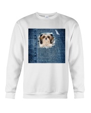 ln 5 shih tzu blue face mask Crewneck Sweatshirt tile