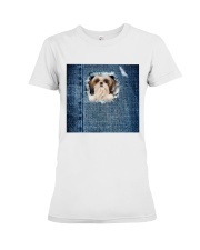 ln 5 shih tzu blue face mask Premium Fit Ladies Tee tile
