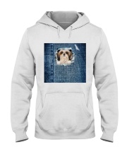 ln 5 shih tzu blue face mask Hooded Sweatshirt tile
