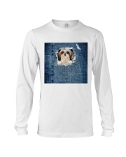 ln 5 shih tzu blue face mask Long Sleeve Tee tile