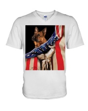 German Shepherd Hello America V-Neck T-Shirt tile