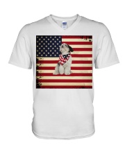 fn 9 shih tzu proud face V-Neck T-Shirt tile