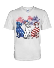 Boxer flag colors V-Neck T-Shirt tile