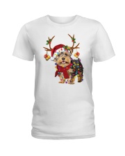 Yorkshire terrier gorgeous reindeer Ladies T-Shirt tile