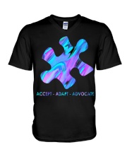 Psychedelic Puzzle piece V-Neck T-Shirt tile