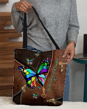 Be Your Own Kind of Beautiful Leather pattern All-over Tote aos-all-over-tote-lifestyle-front-10