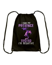 I had my patience tested Drawstring Bag tile