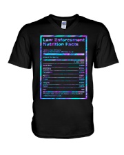 Law enforcement Nutrition Fact V-Neck T-Shirt tile