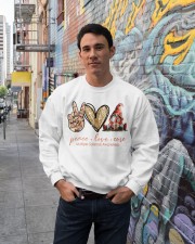 Peace love cure Gnome Crewneck Sweatshirt lifestyle-unisex-sweatshirt-front-2