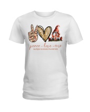 Peace love cure Gnome Ladies T-Shirt tile