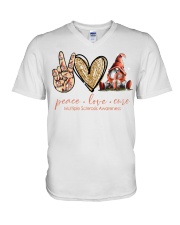 Peace love cure Gnome V-Neck T-Shirt tile
