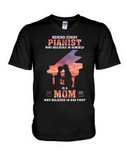 Behind every pianist who believes in himself V-Neck T-Shirt tile