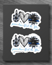 Peace Love Back the blue Sticker - 4 pack (Horizontal) aos-sticker-4-pack-horizontal-lifestyle-front-10