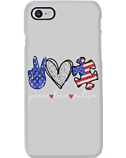 Peace love autism independence day Phone Case tile