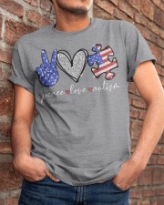 Peace love autism independence day Classic T-Shirt apparel-classic-tshirt-lifestyle-26