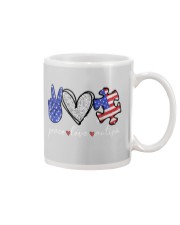 Peace love autism independence day Mug tile