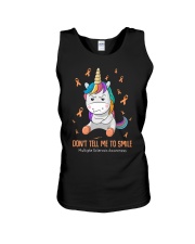 Don't tell me to smile Unisex Tank tile