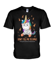 Don't tell me to smile V-Neck T-Shirt tile