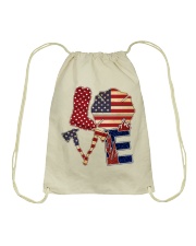 Love firefighter Independence day Drawstring Bag tile