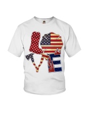 Love firefighter Independence day Youth T-Shirt tile