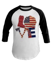 Love firefighter Independence day Baseball Tee tile