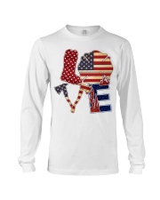 Love firefighter Independence day Long Sleeve Tee tile