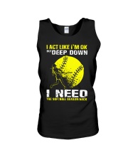 I act like I'm ok but deep down Unisex Tank tile