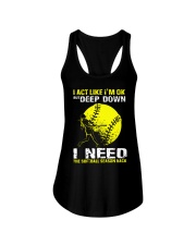 I act like I'm ok but deep down Ladies Flowy Tank tile