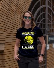 I act like I'm ok but deep down Ladies T-Shirt lifestyle-women-crewneck-front-2