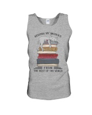 Keeping my distance from the rest of the wo Unisex Tank tile
