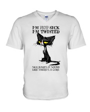 I am not sick i'm twisted V-Neck T-Shirt tile