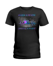 America in my veins Gardening in my heart Ladies T-Shirt tile