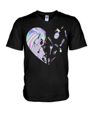 Hologram heart V-Neck T-Shirt tile